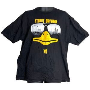 Street Dreams Duck Tee Shirt Men XL Black Graphic Crew Neck Short Sleeve Cute